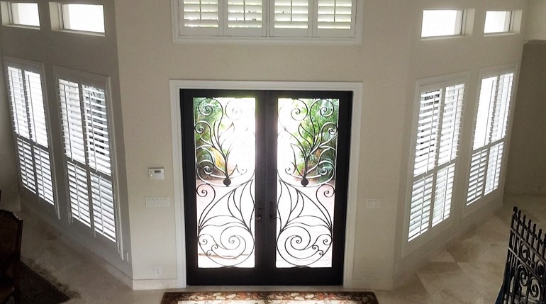 Dover foyer plantation shutters